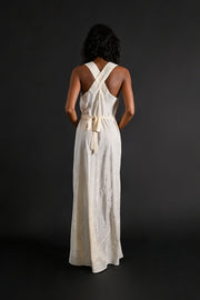 1930s Silk Jacquard X Back Bias Gown [sm/med]