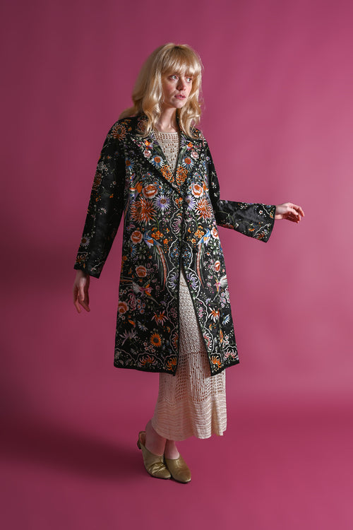 1920s Rainbow Silk Chinese Embroidered Jacket [med/lrg/xl]