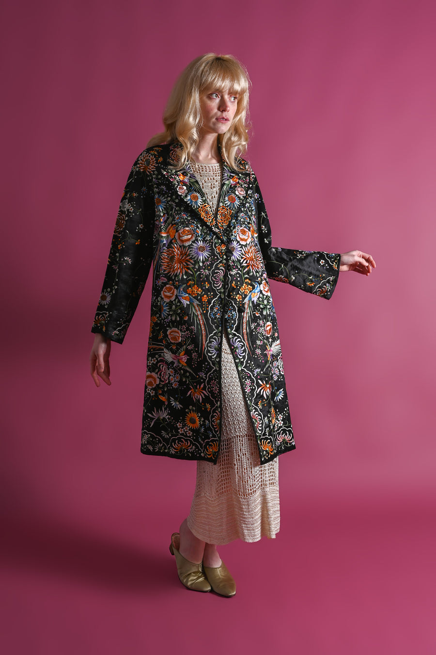 1920s Rainbow Silk Chinese Embroidered Jacket [med/lrg/xl]