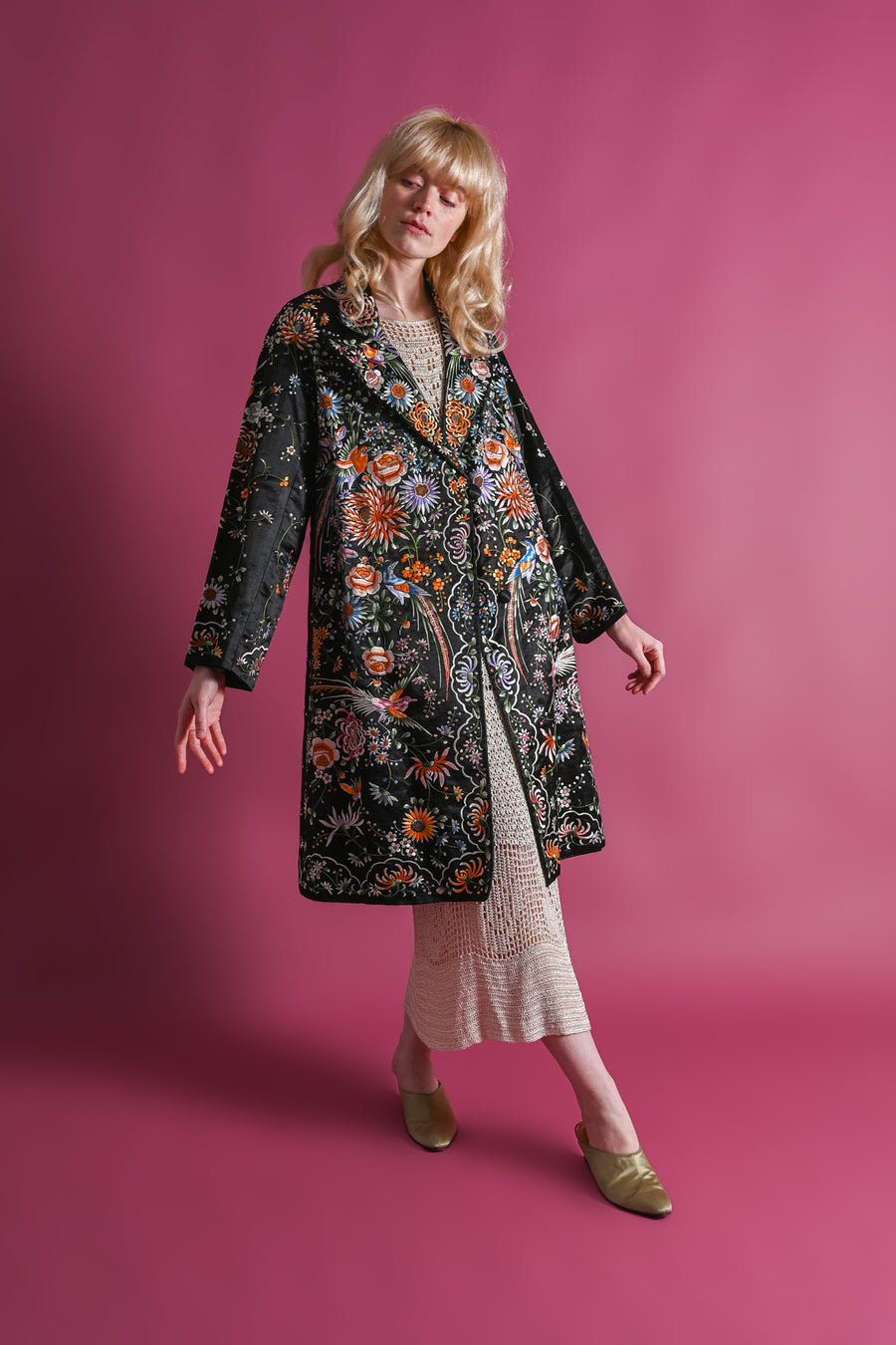 1920s Rainbow Silk Chinese Embroidered Jacket [med/lrg/xl]