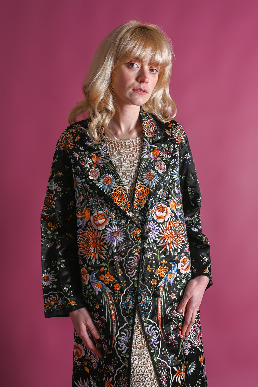 1920s Rainbow Silk Chinese Embroidered Jacket [med/lrg/xl]