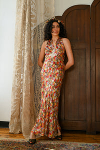 Demetra's Floral Silk + Lace Appliqué Gown [sm/med]