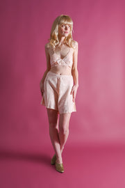 1930s Silk Jacquard Kestos Bra + Tap Pants Set [xs/sm]