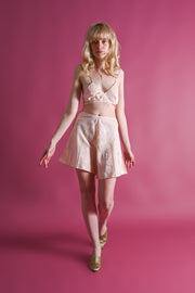 1930s Silk Jacquard Kestos Bra + Tap Pants Set [xs/sm]