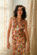 Demetra's Floral Silk + Lace Appliqué Gown [sm/med]