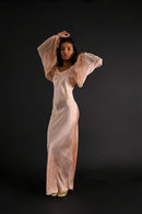 1930s Italian Balloon Sleeve Silk Bias Gown [xs/sm/med]