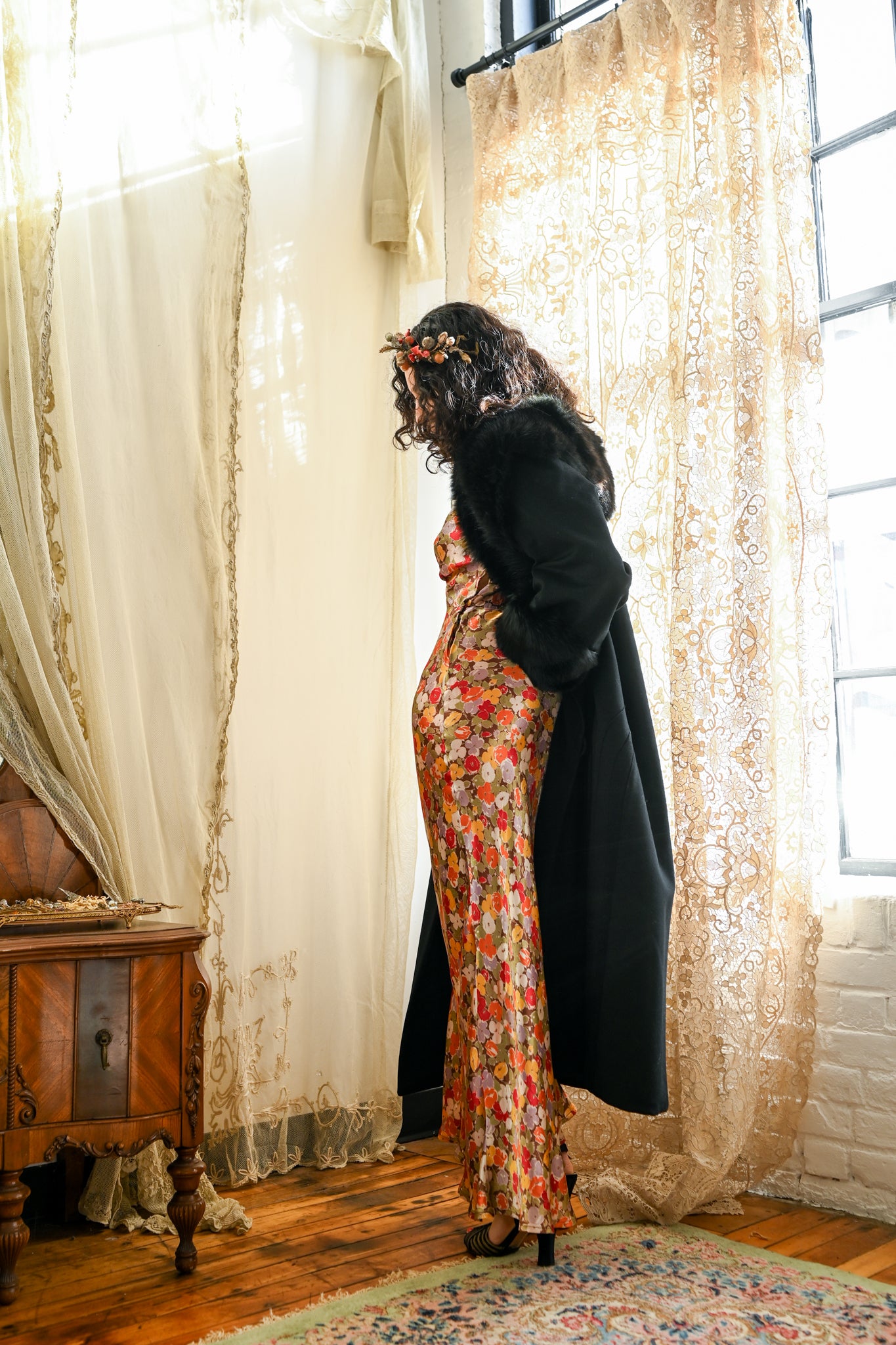 1920s Art Deco Fox Fur Coat [lrg/xl]