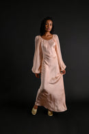 1930s Italian Balloon Sleeve Silk Bias Gown [xs/sm/med]