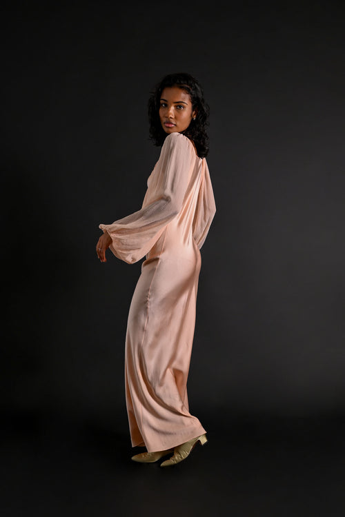 1930s Italian Balloon Sleeve Silk Bias Gown [xs/sm/med]