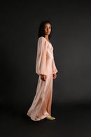 1930s Italian Balloon Sleeve Silk Bias Gown [xs/sm/med]