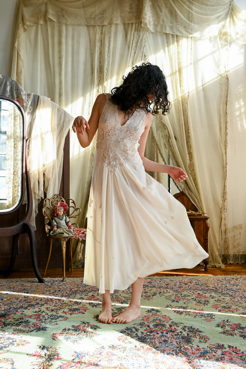 Demetra's Ivory Silk + Lace Bridal Slip [xs/sm]