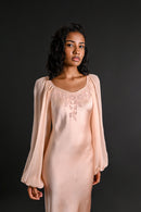 1930s Italian Balloon Sleeve Silk Bias Gown [xs/sm/med]