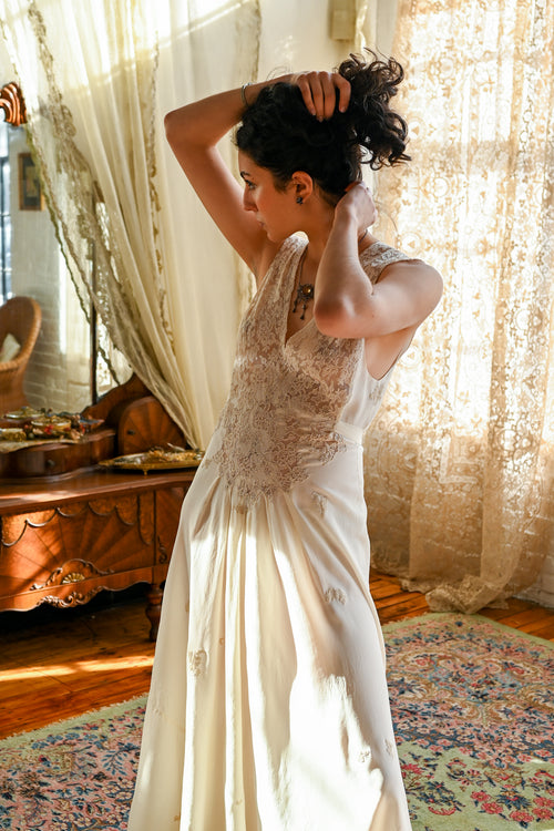 Demetra's Ivory Silk + Lace Bridal Slip [xs/sm]