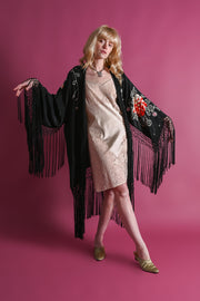 Gallery of Wearable Art Embroidered Silk Fringe Robe [OS]