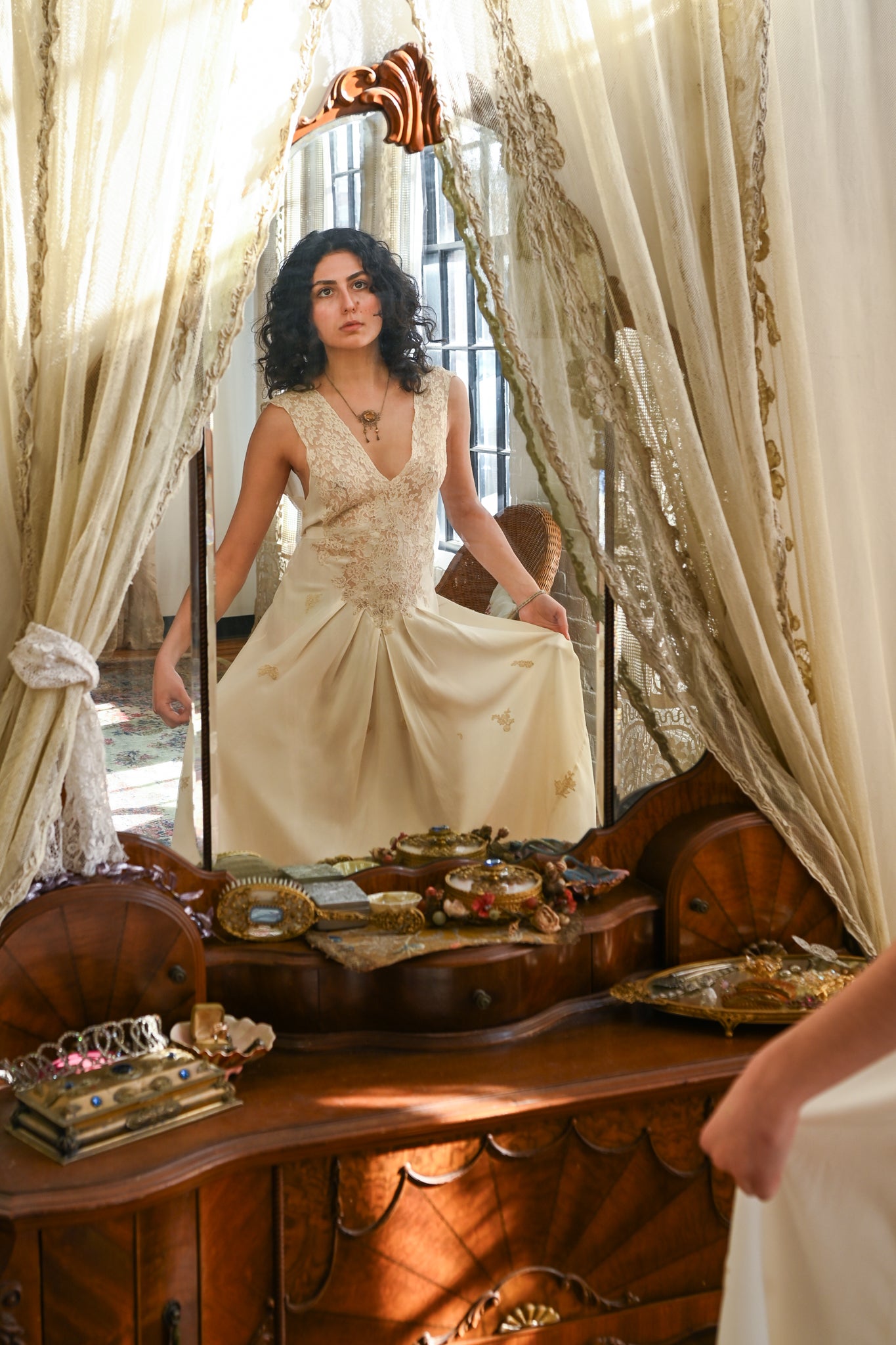 Demetra's Ivory Silk + Lace Bridal Slip [xs/sm]