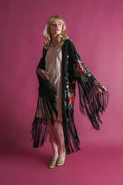 Gallery of Wearable Art Embroidered Silk Fringe Robe [OS]