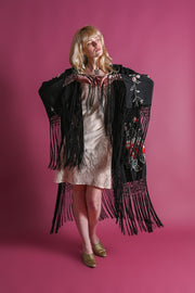 Gallery of Wearable Art Embroidered Silk Fringe Robe [OS]