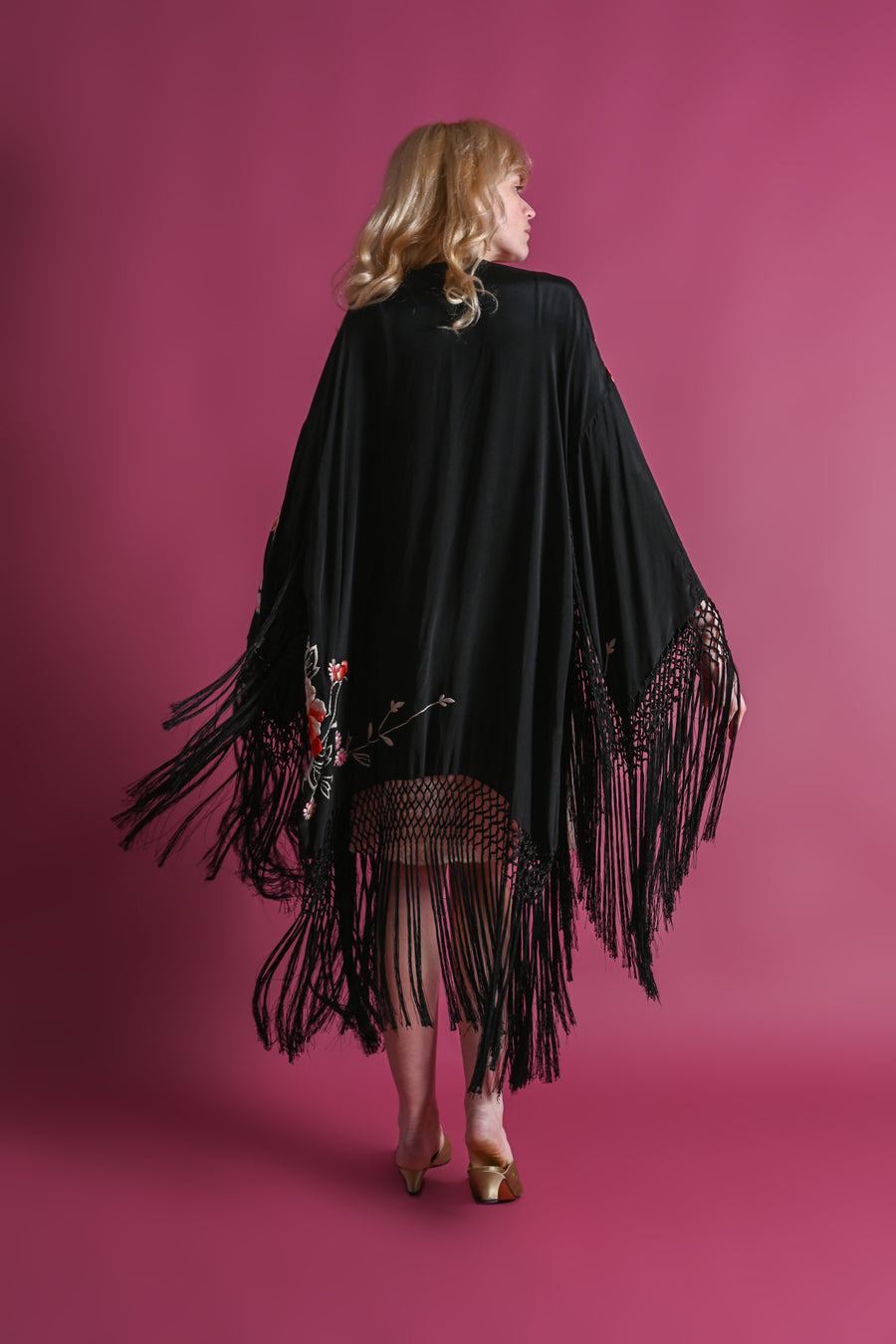 Gallery of Wearable Art Embroidered Silk Fringe Robe [OS]