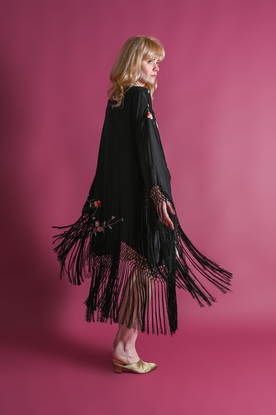 Gallery of Wearable Art Embroidered Silk Fringe Robe [OS]