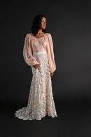 1900s Masterwork Irish Crochet Trained Bridal Skirt [xs/sm/med]