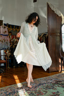 1930s Blue Honeycomb Smocked Peignoir [xs/sm/med]