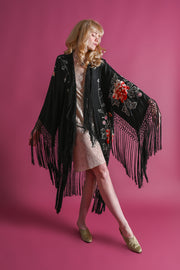 Gallery of Wearable Art Embroidered Silk Fringe Robe [OS]