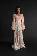 1900s Masterwork Irish Crochet Trained Bridal Skirt [xs/sm/med]