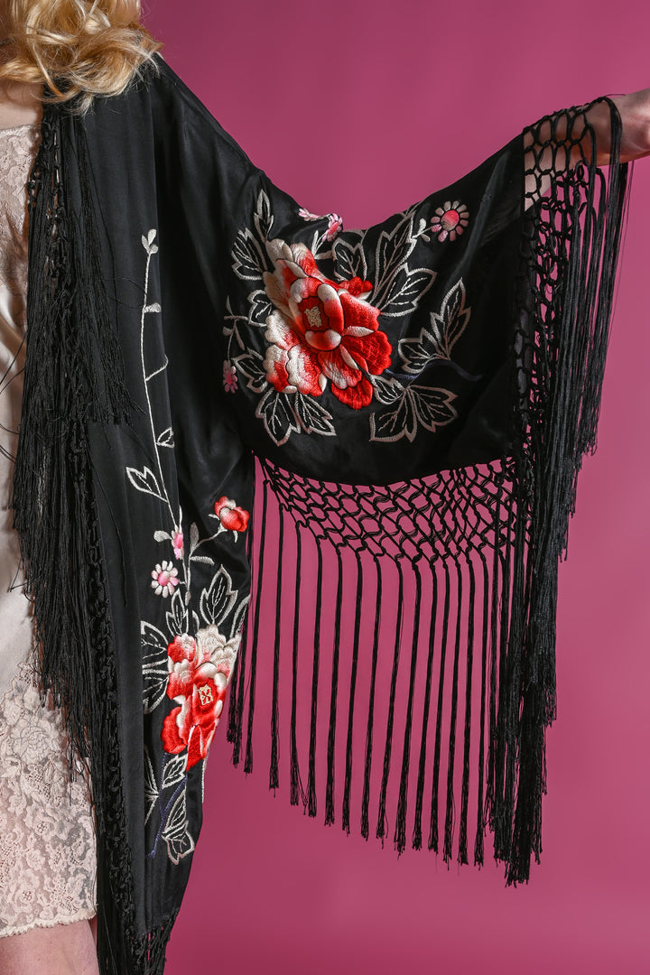 Gallery of Wearable Art Embroidered Silk Fringe Robe [OS]