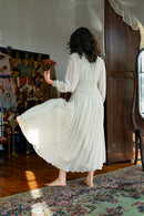 1930s Blue Honeycomb Smocked Peignoir [xs/sm/med]