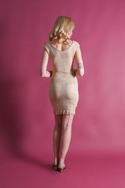 1920s Silk Lace Knit Mini Dress [xs/sm/med]