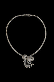 1930s Sterling Diamanté Bow Necklace