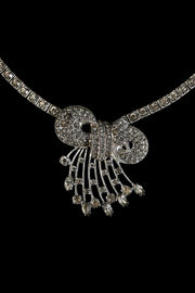 1930s Sterling Diamanté Bow Necklace