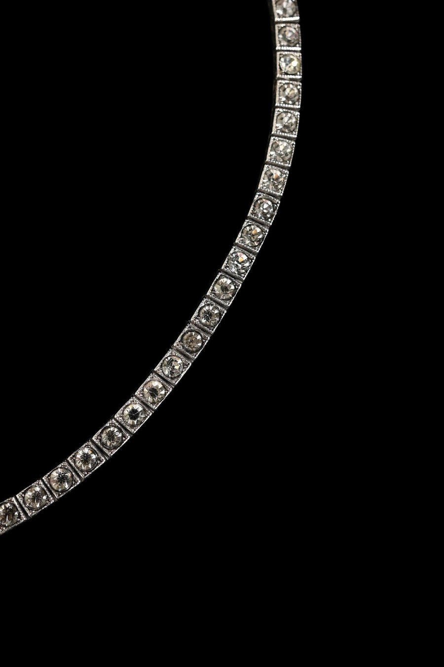 1930s Sterling Diamanté Bow Necklace