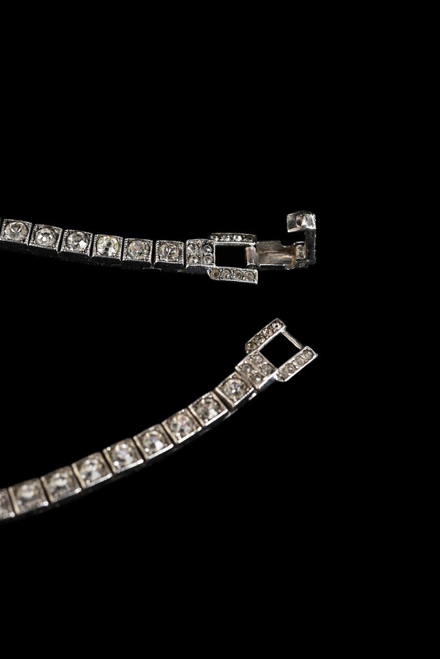 1930s Sterling Diamanté Bow Necklace