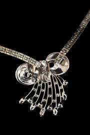 1930s Sterling Diamanté Bow Necklace