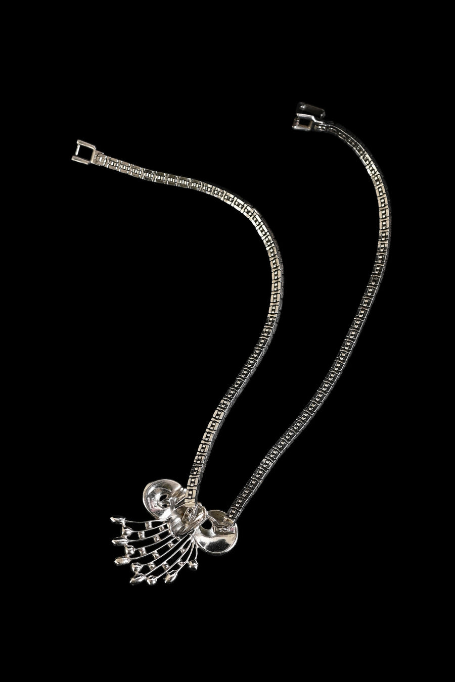 1930s Sterling Diamanté Bow Necklace