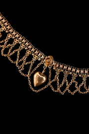 c1900 14k Ruby and Pearl Heart Festoon Necklace