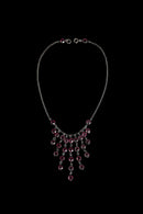 1930s Magenta Paste Fringe Necklace