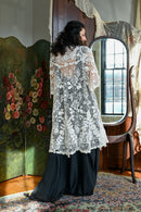 c1900 Irish Crochet + Filet Lace Duster [sm/med/lrg]