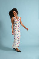 1940s Rayon Chiffon Butterfly Print Gown [sm/med]