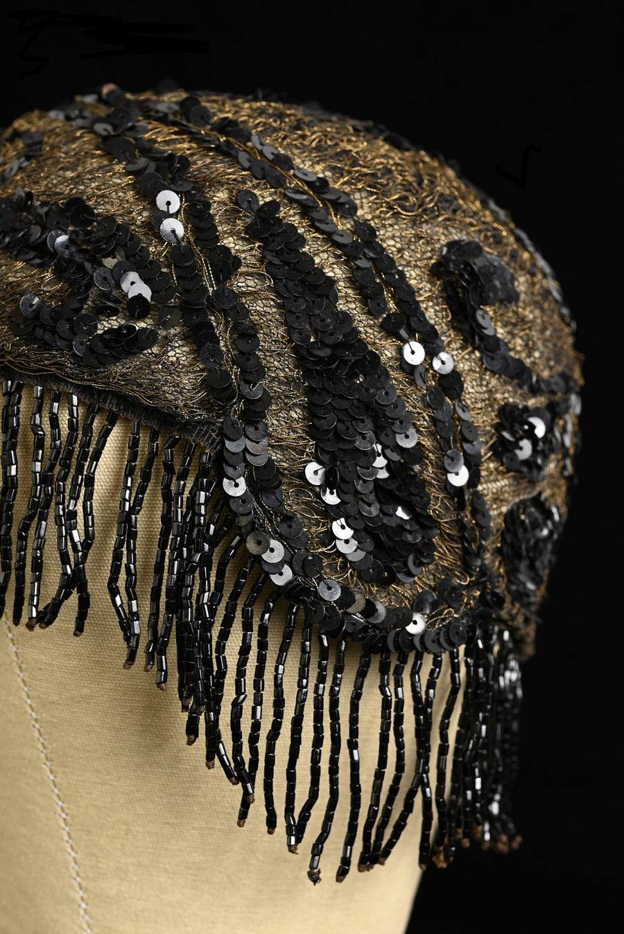 1920s Bullion + Sequin Fringe Cloche