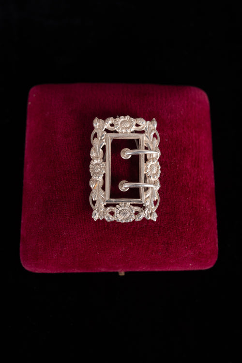 1900s Sterling Trompe L'oeil Buckle Barrette