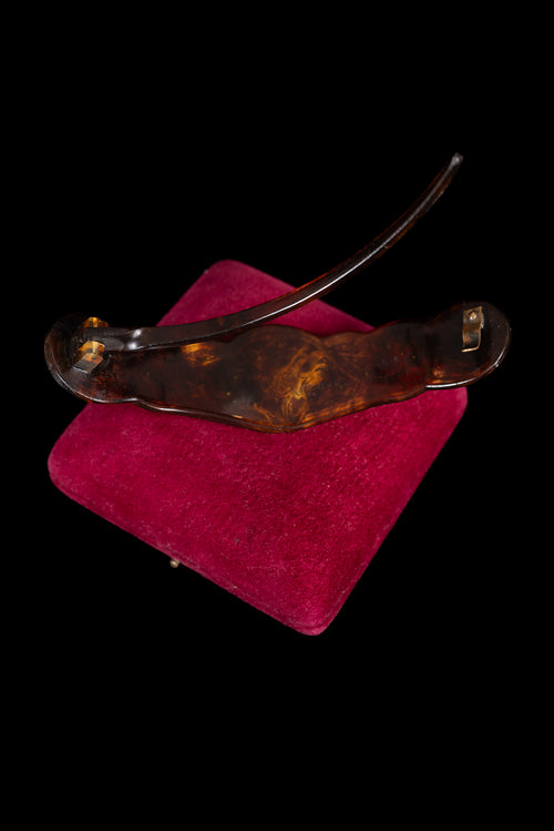 1920s Figural Gold Vermeil Barette