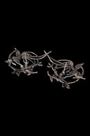 Sterling Midcentury Artisan Bird in Flight Earrings