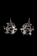 Sterling Midcentury Artisan Bird in Flight Earrings