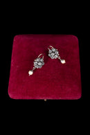 Victorian White Topaz and Pearl Earrings