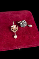 Victorian White Topaz and Pearl Earrings