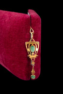 1920s 14k Jade + Enamel Egyptian Revival Necklace