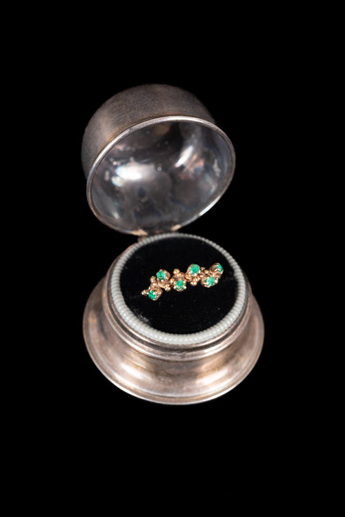 Vintage 14k Emerald Granule Ring