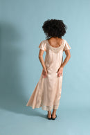 1920s Silk Satin Flutter Sleeve Gown [xs/sm/med]